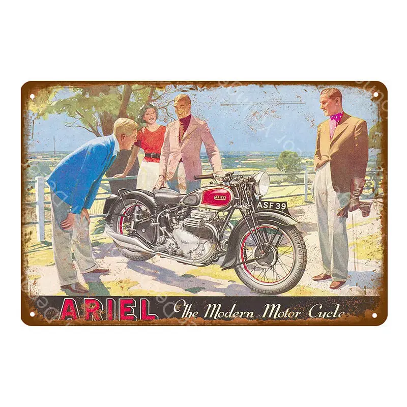 YD5376G Классический Ариэль мотоциклы металлические жестяные знаки Vespa электромобиль плакат для гараж; клуб магазин домашний декор винтажное украшение для стен - Цвет: YD5376G