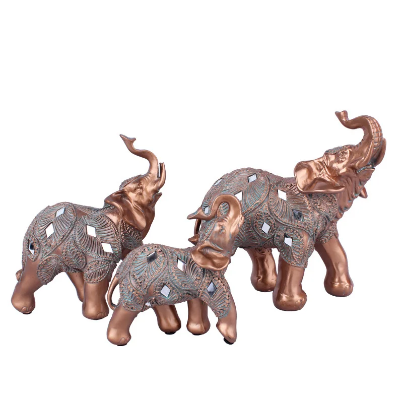 

3 шт., миниатюрная скульптура «Слоны»