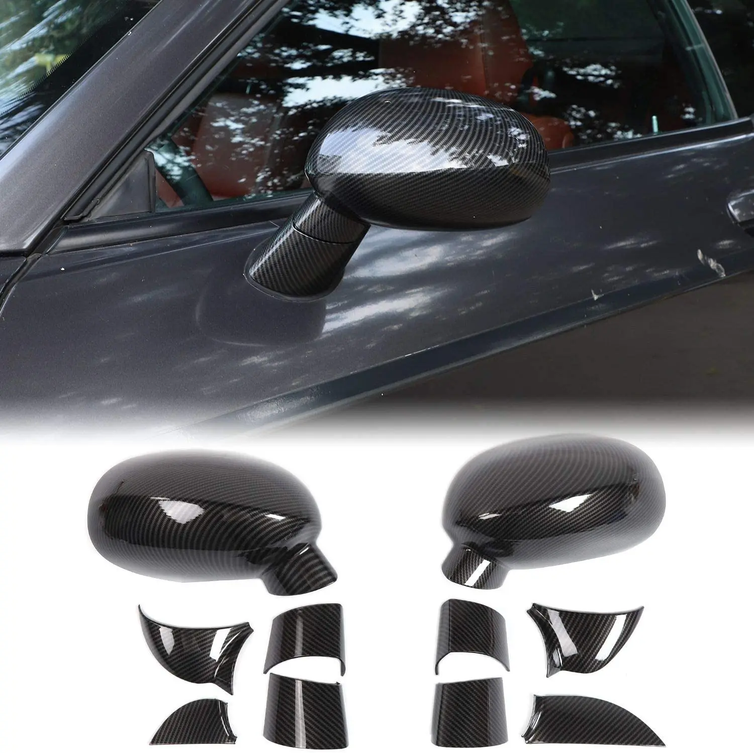 Автомобильные наклейки, боковое зеркало заднего вида, крышка зеркала заднего вида, накладка, ABS углеродное волокно для Dodge challenger 2009 ~ 2020