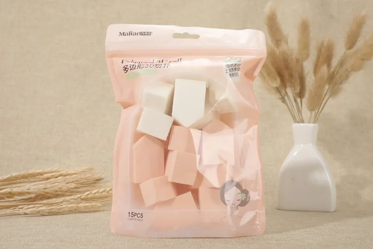 Полигональная 3D мини губка Sorbet пудра Puff 15 инструменты для макияжа для сухих и влажных двойного назначения Порошковая пудра
