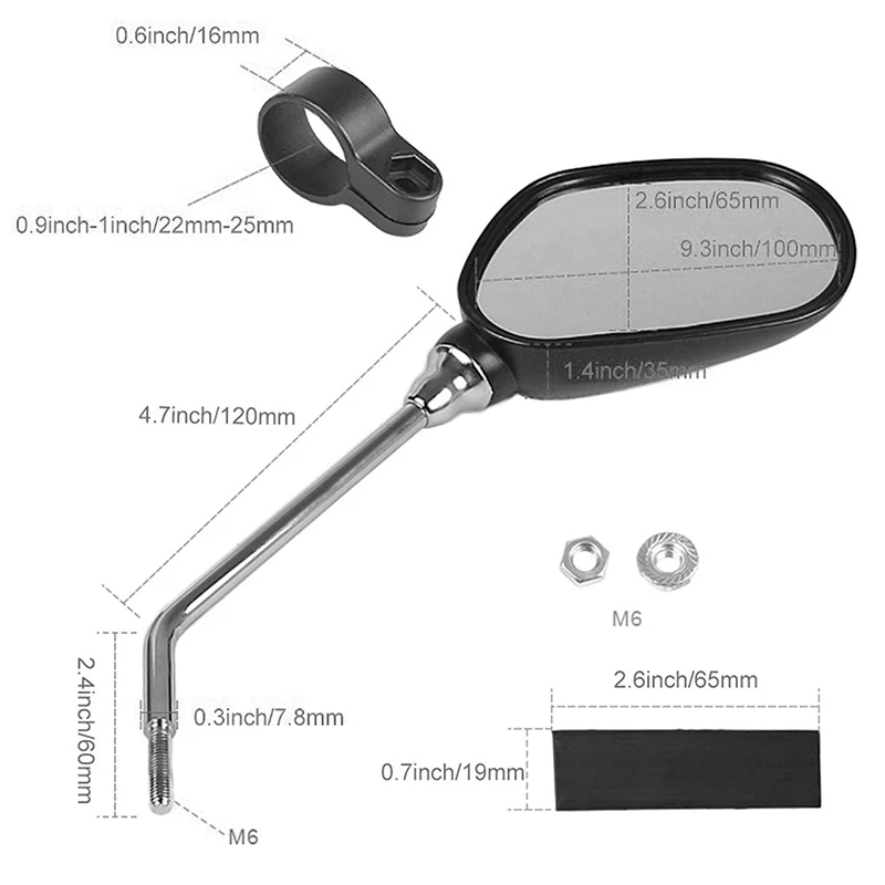 

1 Pair Bike Mirror 360Rotation Back Rearview Mirror Wide Angle Handlebar Bicycle Cycling Mirror