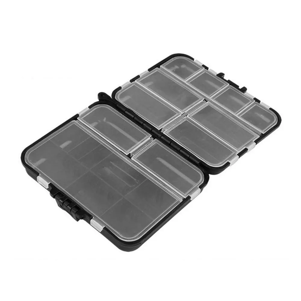 

Black Waterproof Fishing Lure Bait Hook Tackle Storage Box Case Compartment