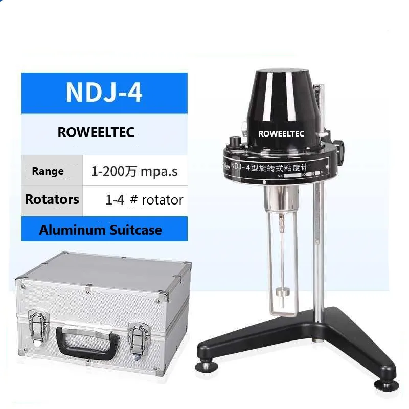 

NDJ-4 Rotary Viscometer Viscosimeter Viscosity Meter Fluidimer with 1-4# Rotator ATT
