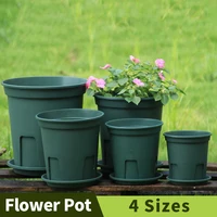 3pcs plastic plant pots thickening root control plant pot garden container with pallet for indoor outdoor bonsai seedling