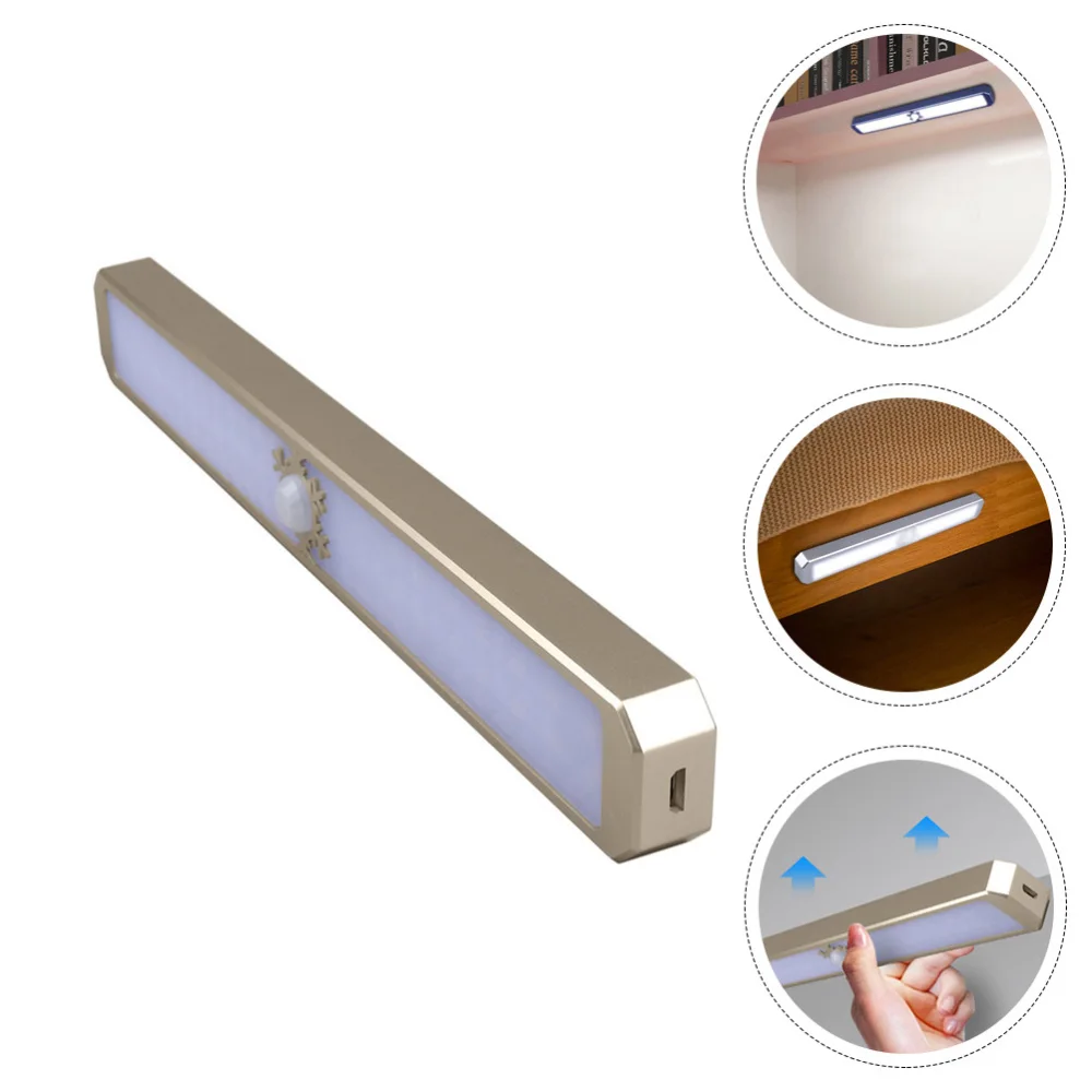 

1Pc LED Intelligent Human Body Sensor Light USB Charging Cabinet Light (Golden)