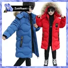 Детские зимние куртки для мальчиков, длинная куртка для мальчиков, одежда с воротником из искусственного меха, пальто, комбинезон, верхняя одежда, пальто, парка, зимняя одежда