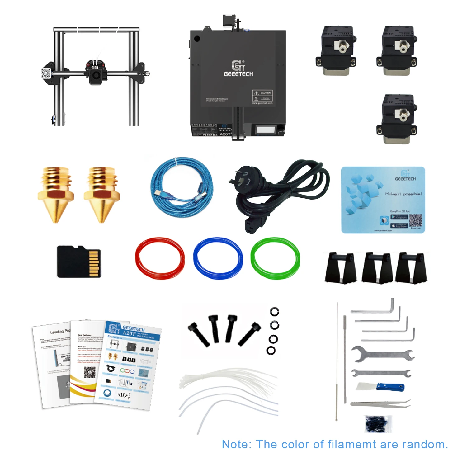 

Geeetech A20T 3D Printer Fast Assembly 3-in-1 Out Mix-color Printing with GT2560 Control Board High Precision Support Resume