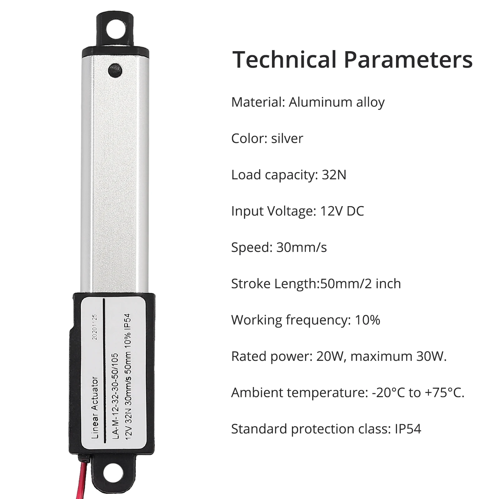 Линейный привод Justech DC 12 В 32N из алюминиевого сплава нажимная планка двигателя для