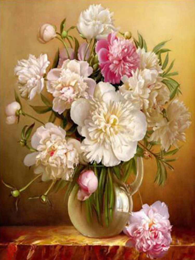 

5D DIY Diamond Painting Flower Embroidery Rose Full Square Drill Mosaic Cross Stitch Decoration Home XY1