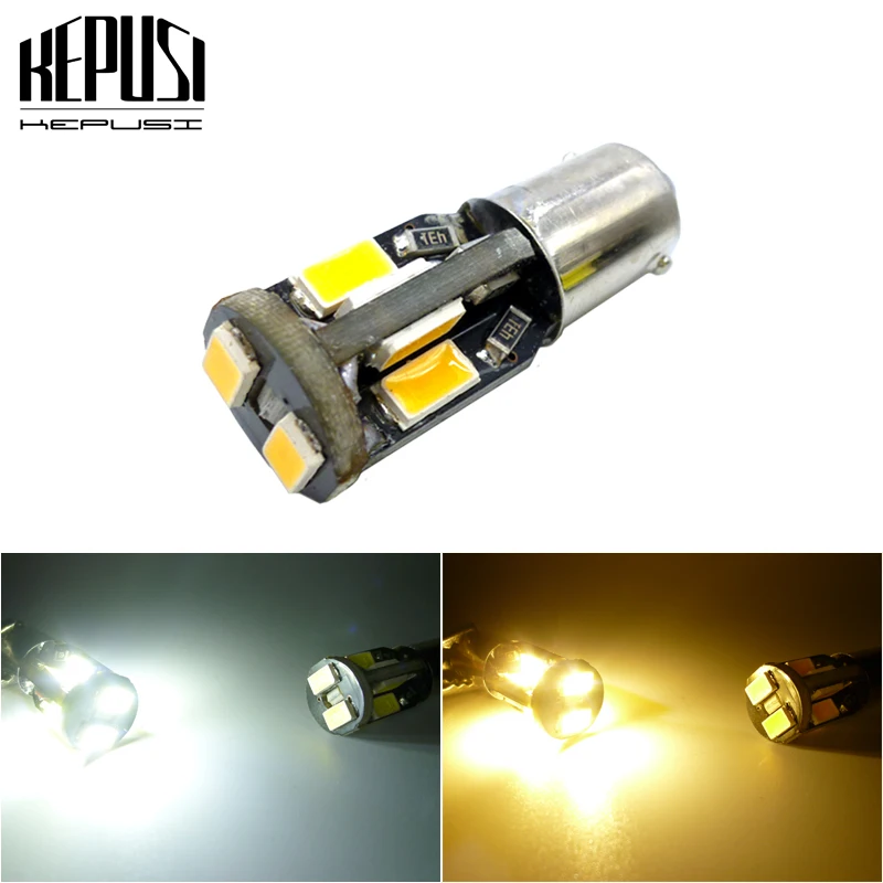 BA9S T4W 2 Вт 10 светодиодов 5630 SMD светодиодный белый желтый фонарь автомобильный
