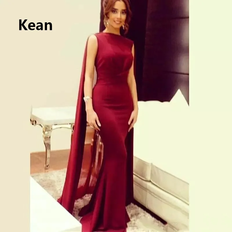 

Платье женское вечернее атласное, бальное платье-чехол с жакетом и глубоким круглым вырезом, исламский Дубайский кафтан, Саудовский арабск...