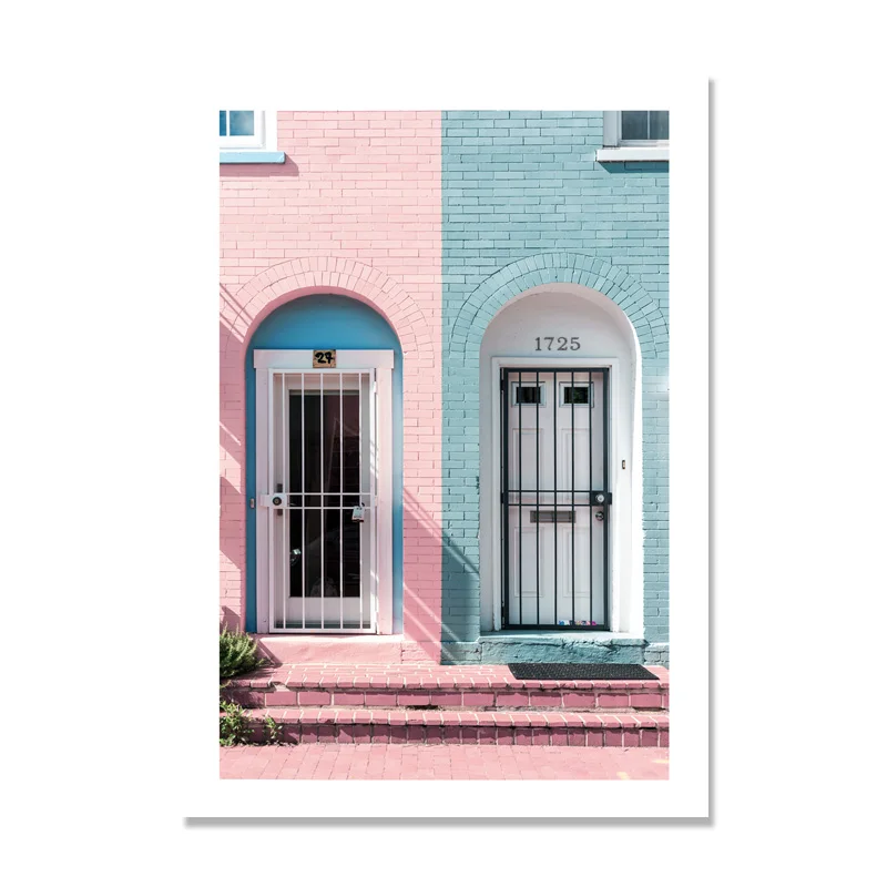 Розовый дом пейзаж настенная живопись холст настенные картины для гостиной