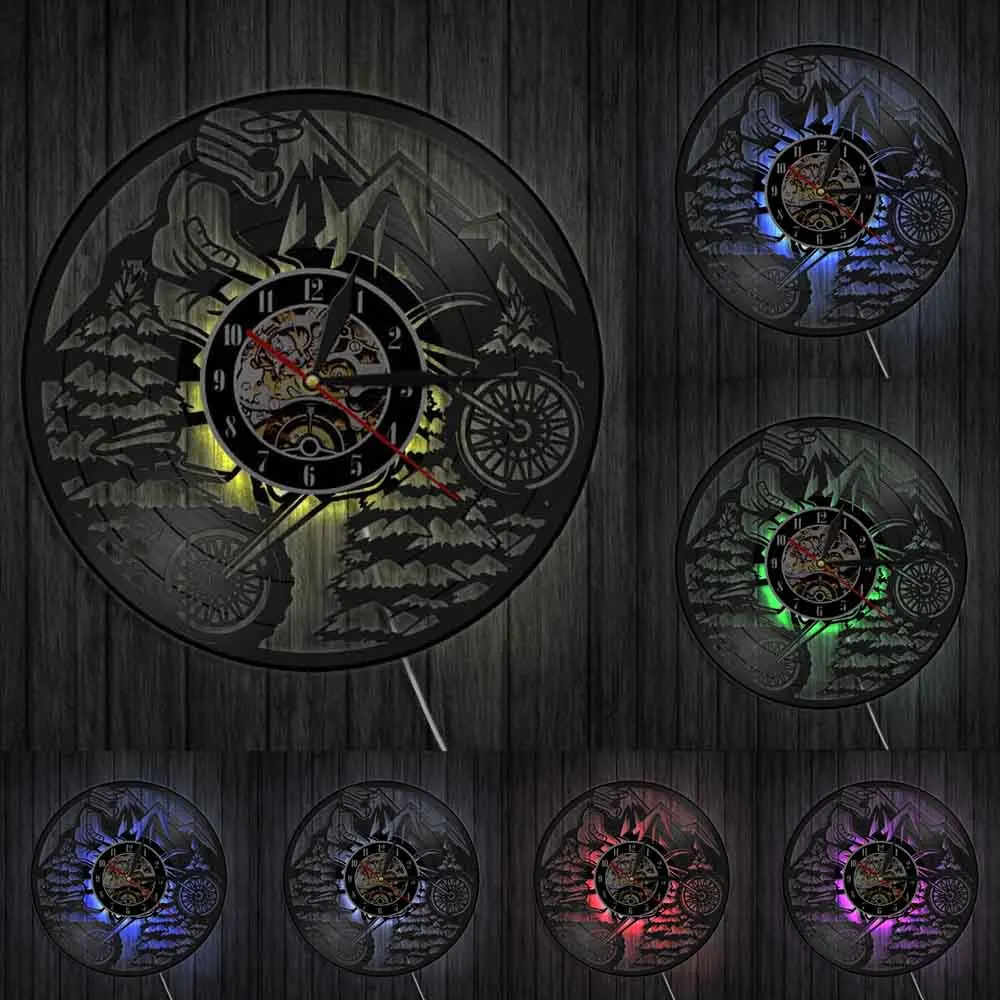 Настенные часы 3d для экстремального спорта мотоцикла декоративные виниловая