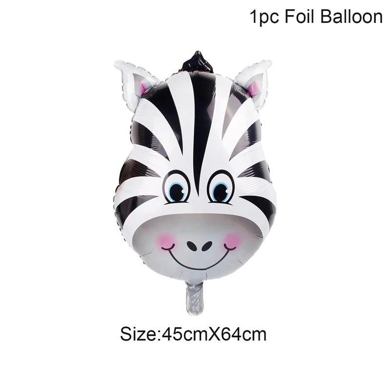 panda balloon 10 шт. воздушные шары из алюминиевой фольги с мультяшными животными для вечеринки в стиле сафари, украшение для дня рождения, милый воздушный шар, повязка на голову - Цвет: panda balloon