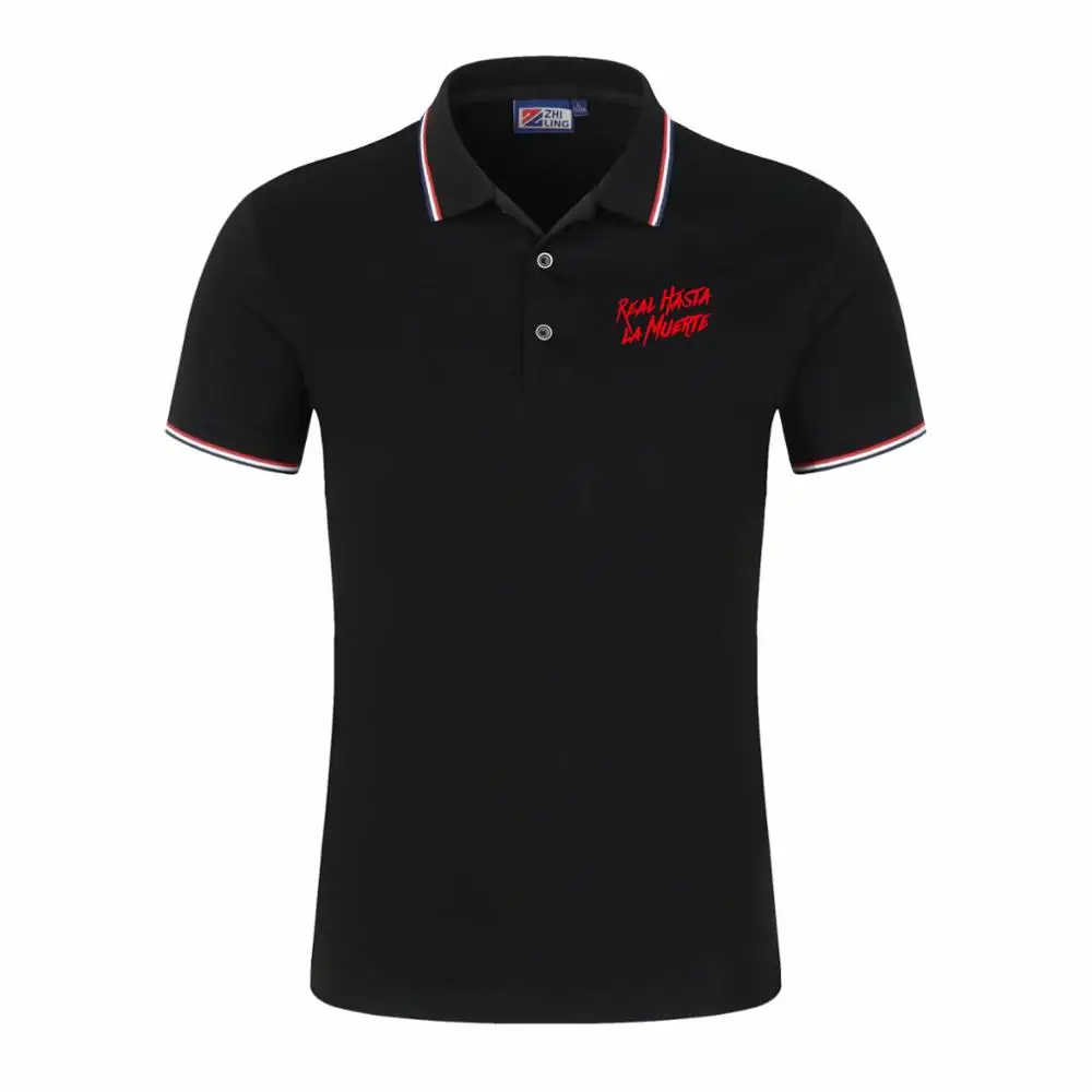 Мужская хлопковая рубашка поло модная брендовая размера плюс с коротким рукавом