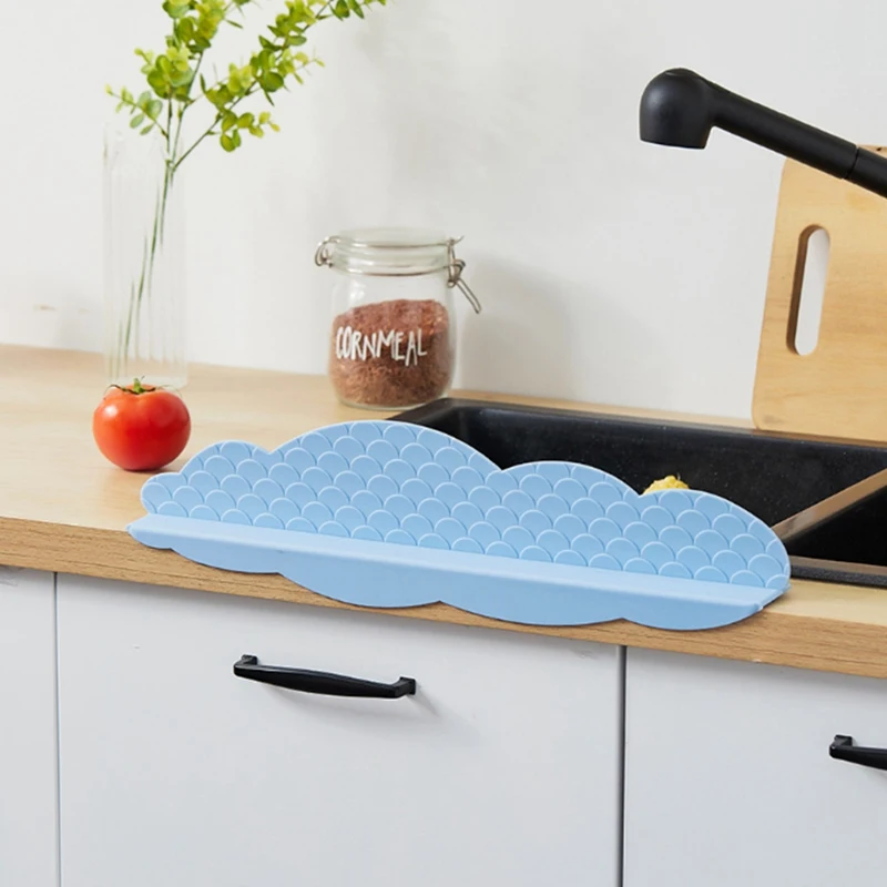 Deflector de agua de silicona para fregadero de cocina, forma bonita, protector de salpicaduras de agua, tablero impermeable-4