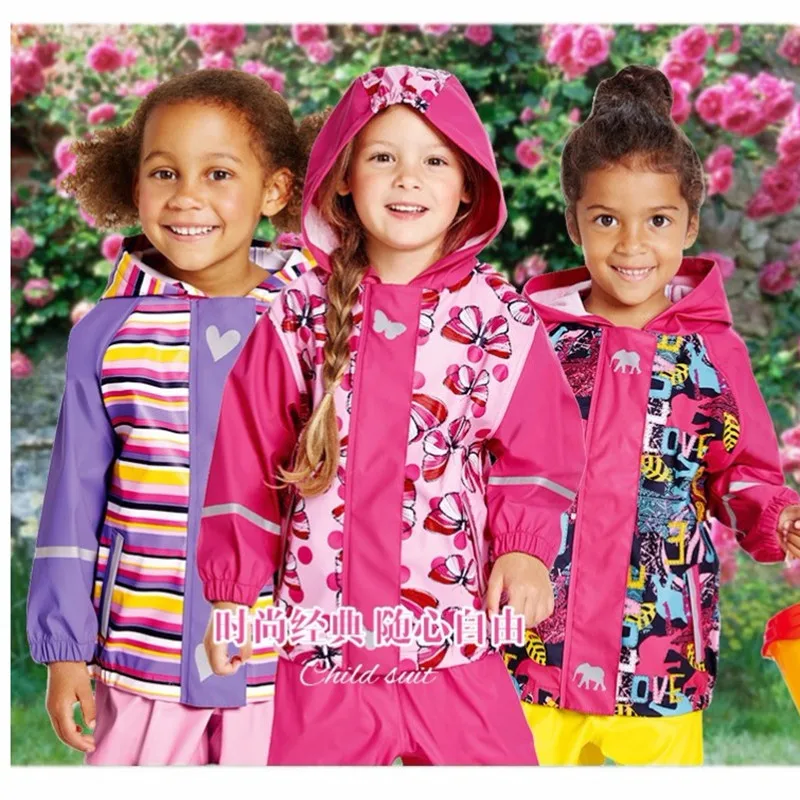 Spring summer and autumn new children's PU leather poncho raincoat waterproof windproof | Детская одежда и обувь