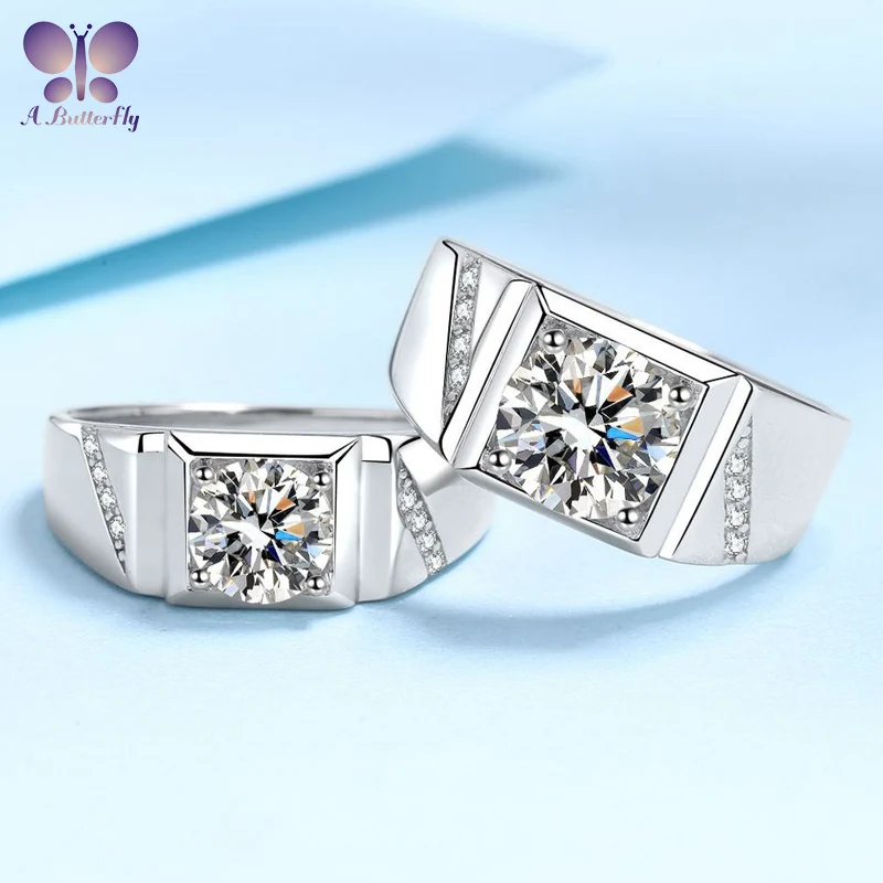 

Men Wedding Ring 1.0-2.0Ct Moissanite D Color 100%925 Sterling Silver Wedding Engagement Fine Jewelry Wholesale