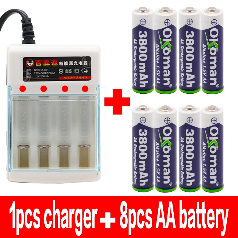 Аккумуляторная батарейка АА 100% в 1 5 мАч щелочные батарейки для часов игрушек