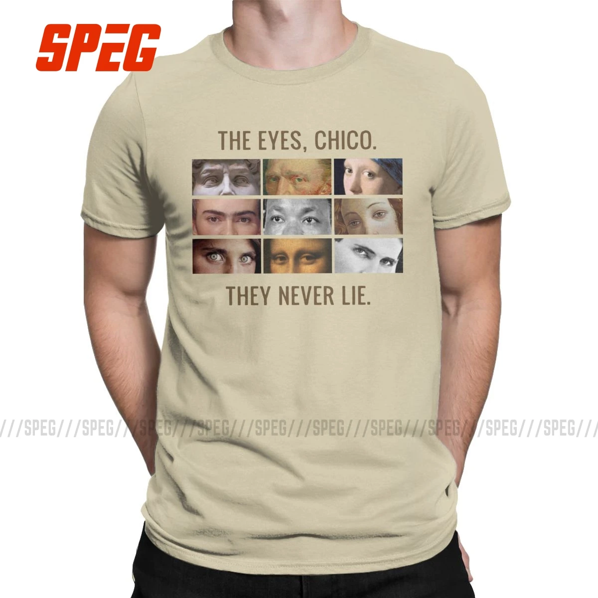 Для мужчин глаз никогда не лежат футболки Микеланджело Мона Лиза 100% хлопковые