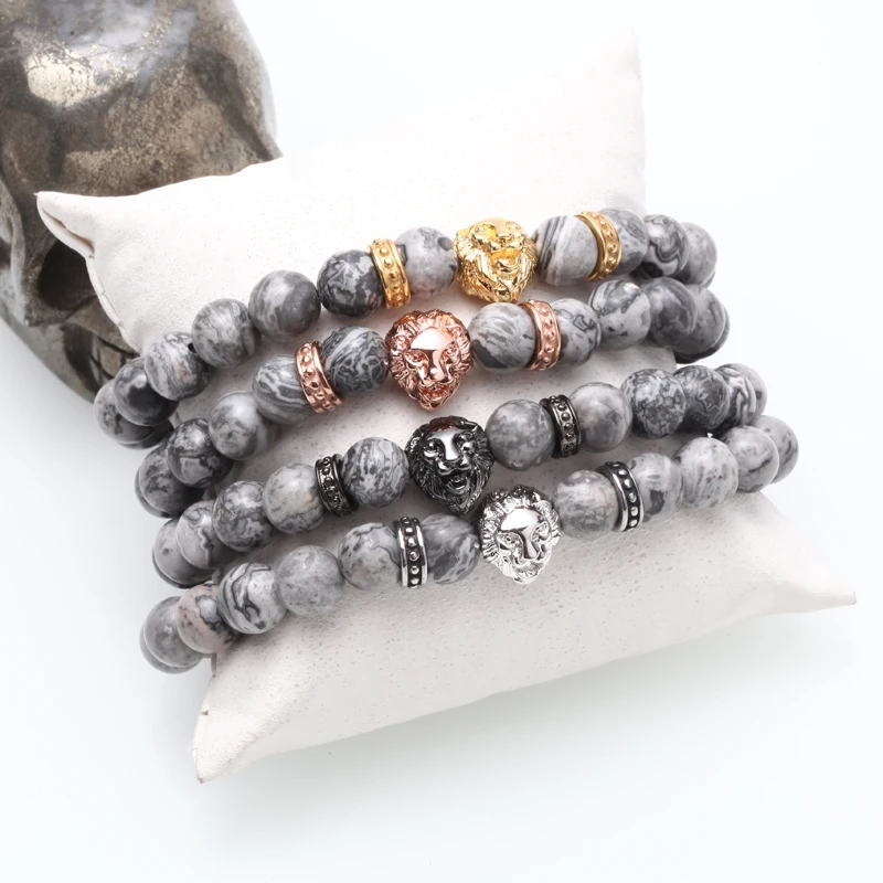 Мужской браслет mcllroy 8 мм из натурального камня нержавеющей стали браслеты со