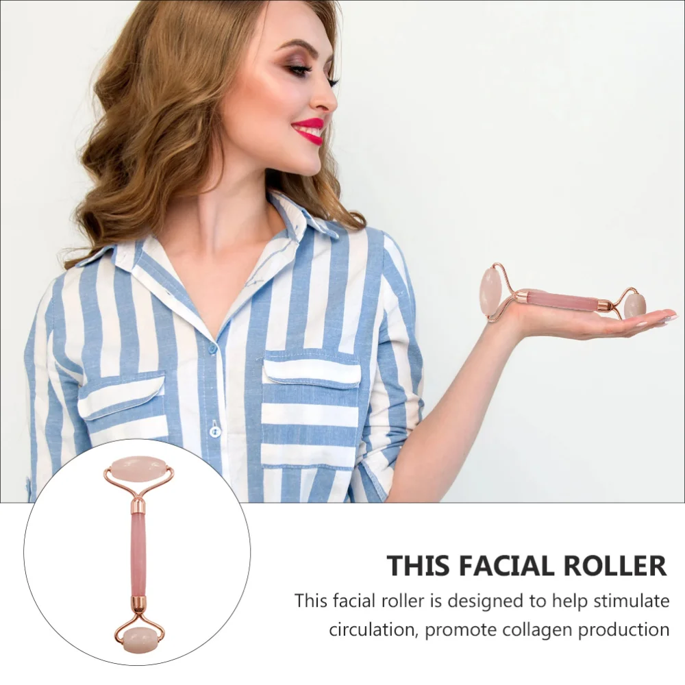 

1Pc Practical Face Roller Massager Creative Resin Face Roller (Rose Gold)