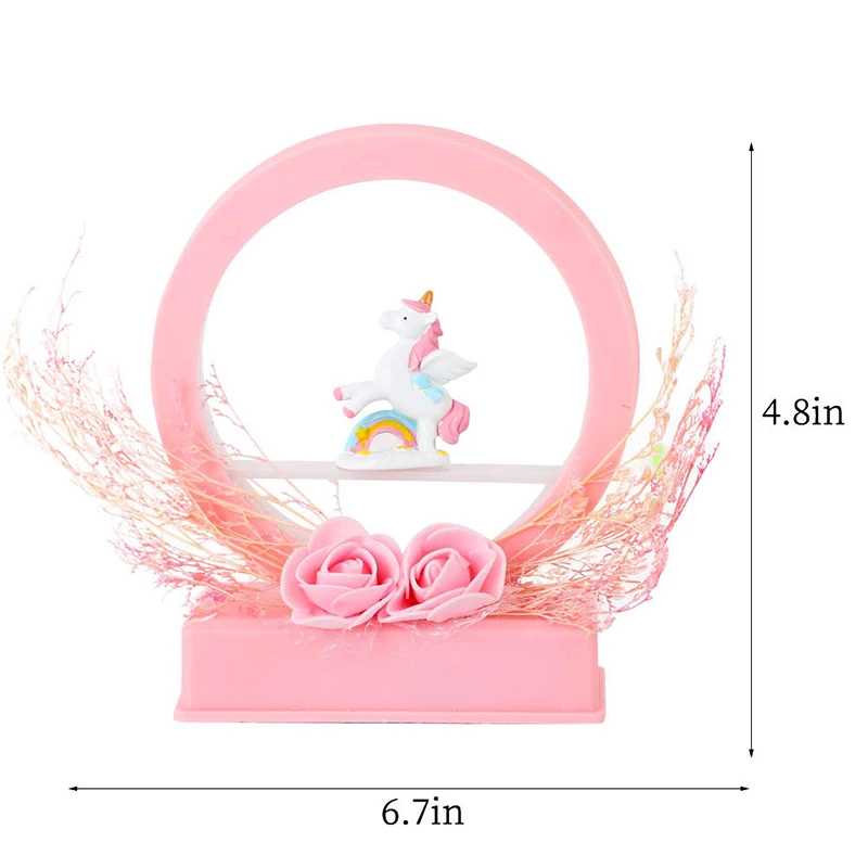 Центральные части стола в виде единорога Розовая Круглая внутренняя музыкальная