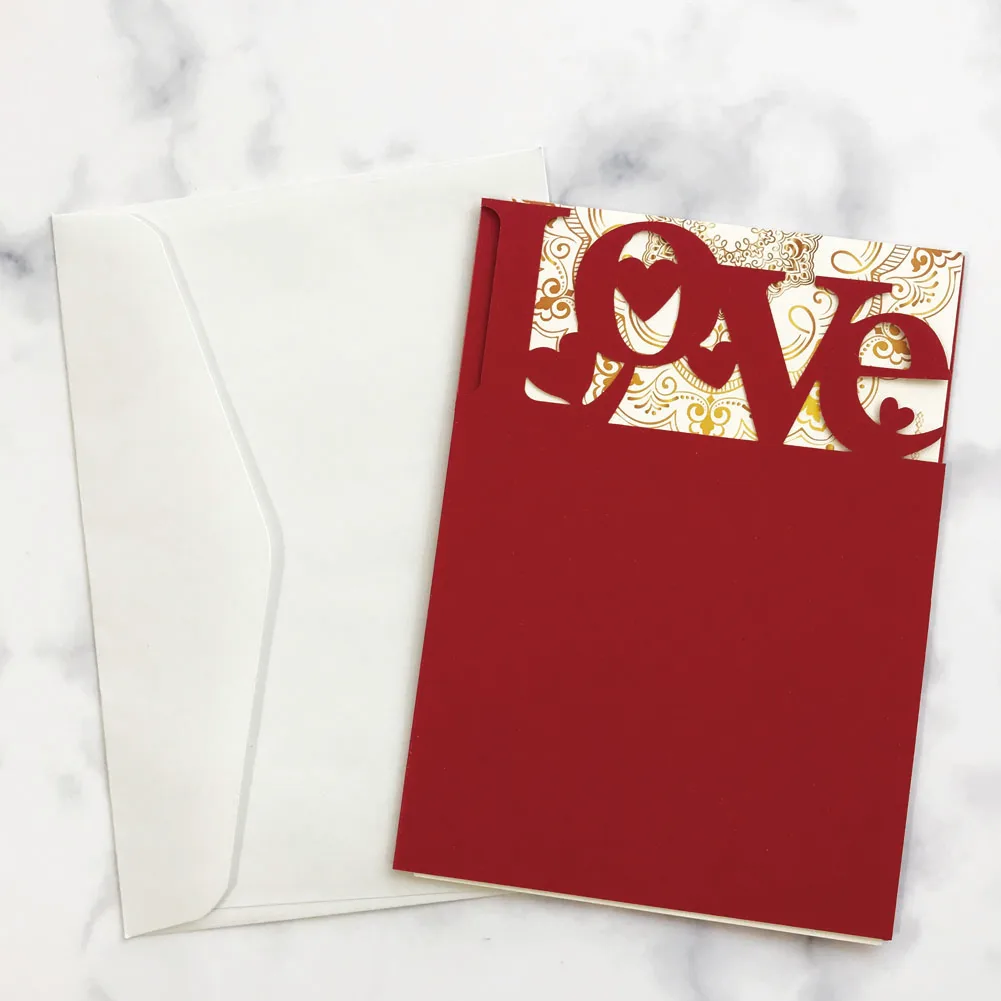 

35pcs/lot Love Wedding Invitation Card Sample Style Engagements Ceremony Hollow Laser Cut Pearl Paper Engagements Invitation