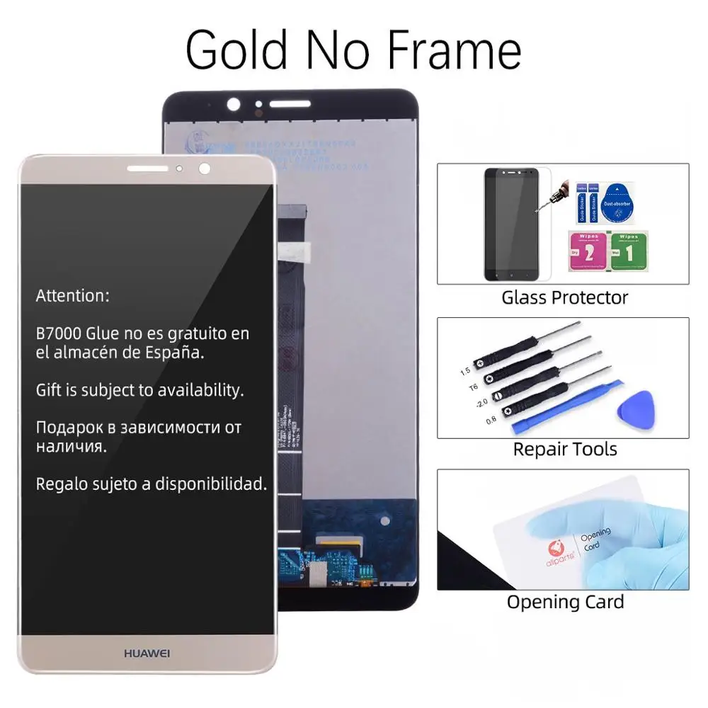 Gold No Frame 5,9 '' ЖК-дисплей для huawei mate 9, сенсорный экран с рамкой, дигитайзер для huawei mate 9, ЖК-MHA-L29, запасные части - Цвет: Gold No Frame
