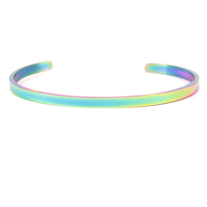 Браслет манжета из нержавеющей стали на заказ 4 мм вдохновляющий подарок