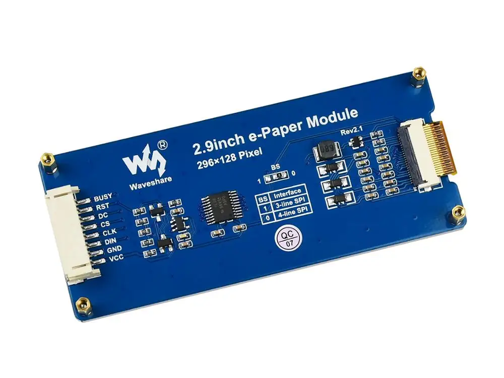 

2.9inch e-Paper Module (C),296x128, yellow/black/white three-color,SPI interface,good for shelf label/industrial instrument etc