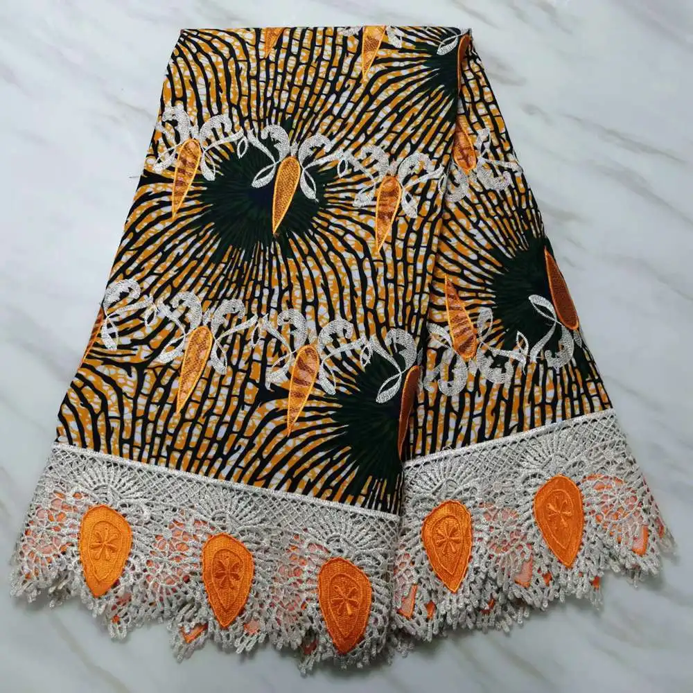 2019 высокое качество нигерийский хлопок Гипюр Воск Ткань 5 ярдов Africain гипюр воск