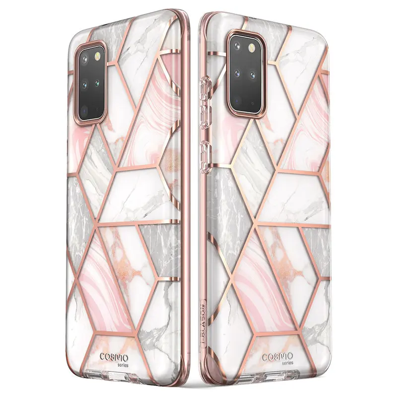 I BLASON Cosmo для Samsung Galaxy S20 Plus 5G Чехол всего корпуса с блестящим мраморным бампером