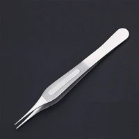 stainless steel plastic surgery tweezers adson forcep 125 mm tissue forceps medical dressing forceps width 1 0 mm with 12 hook