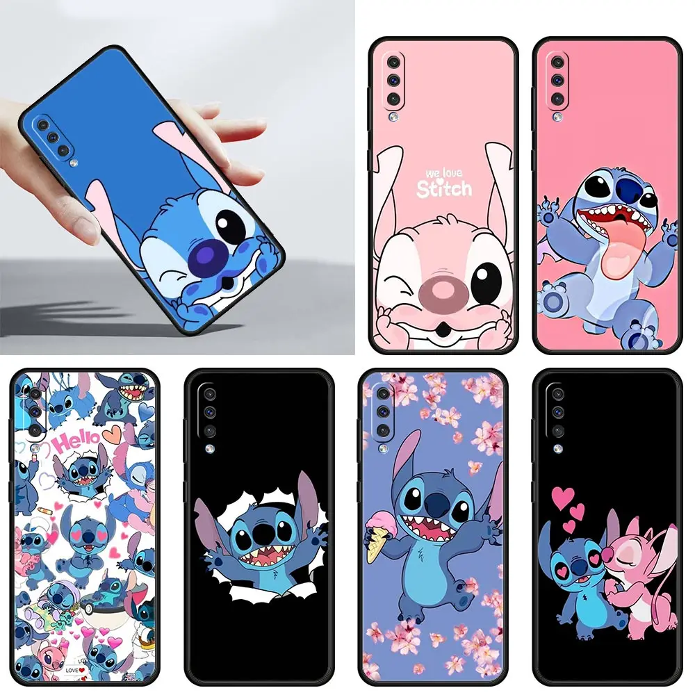 

Cute Cartoon Lilo Stitch Case for Samsung Galaxy A50 A10 A70 A30 A20e A20s A40 A10s A7 2018 A90 5G Cases Black Soft Cover Shell
