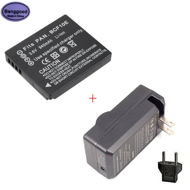 940 мА/ч DMW-BCF10E DMWBCF10E Камера Батарея + AC Зарядное устройство для цифрового