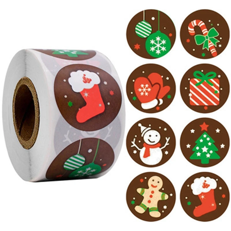 

Christmas Sticker Cartoon Christmas Tree Santa Claus Design Paper Label Merry Christmas Cute Stickers Stationery Stickers