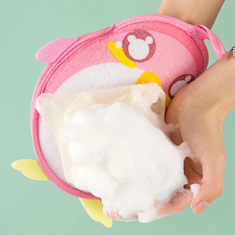 

Bath Towel Cute Penguin Bath Flower Body Scrubber Shower Exfoliating Sponge Body Cleaning Brush Massage Mesh Ball