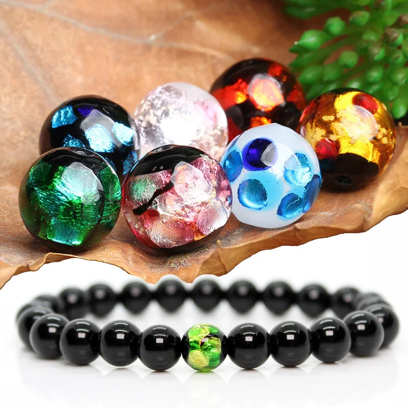 Браслет ручной работы из бисера бусины натурального камня мужские ювелирные