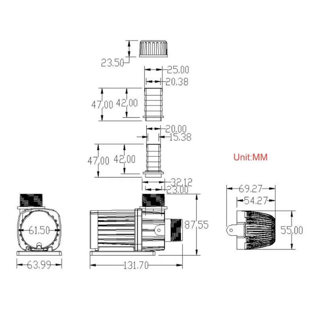 Бесщеточный погружной насос SR5000S помпа для фонтана с большим расходом 24 В