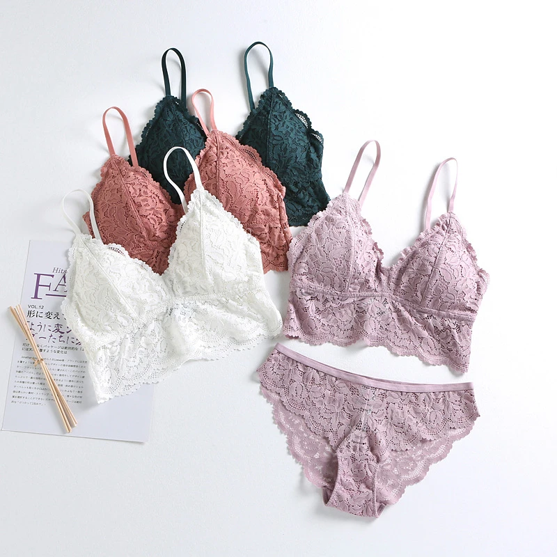 Женское кружевное нижнее белье YSANSCA комплект из бюстгальтера и трусиков с