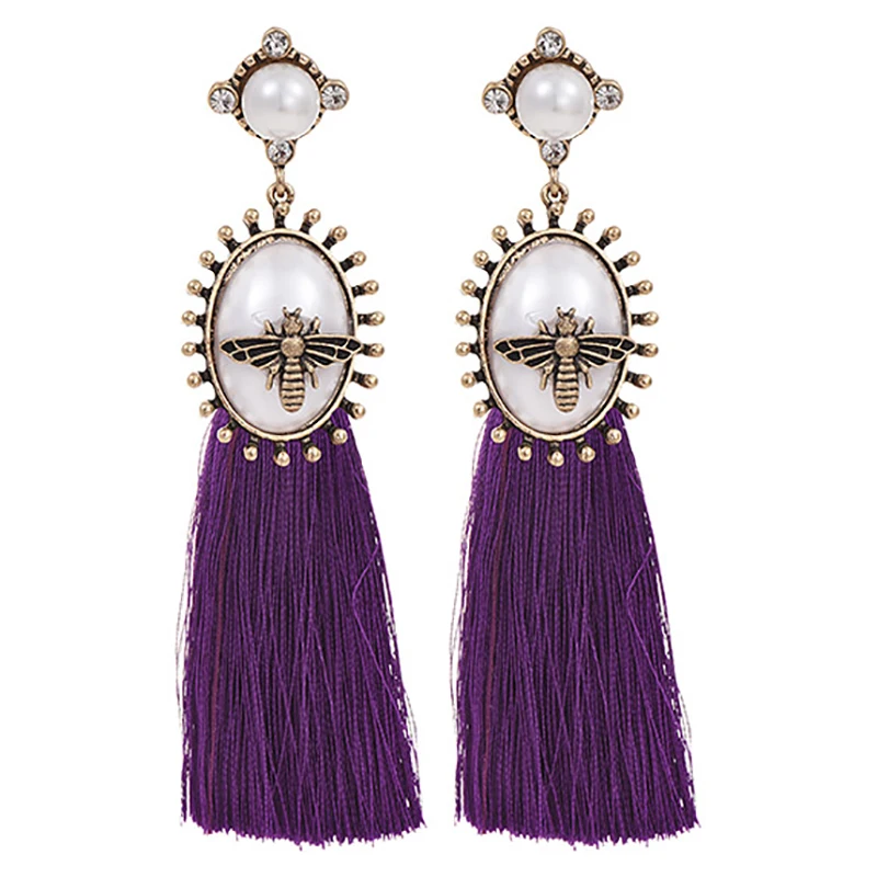 Новинка 2020 Винтажные висячие серьги ZHINI в виде пчелы для женщин богемные