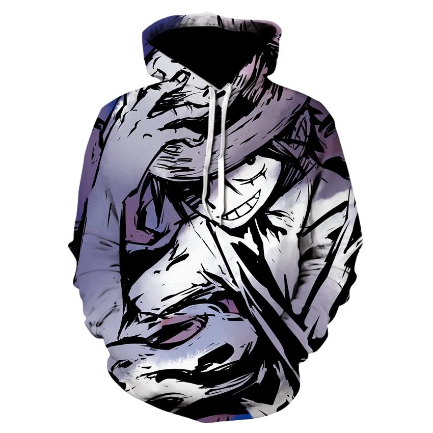 

2021 New Anime One Piece Hoodie 3D Printing Harajuku Pullover Sweatshirt Luffy Saab Sportswear Casual Men's and Women's Hoodie