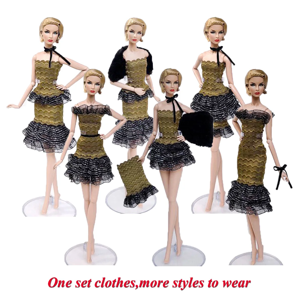 4 шт./компл. костюм/2 юбки + 2 аксессуары/армейский желтый и черный комплект одежды