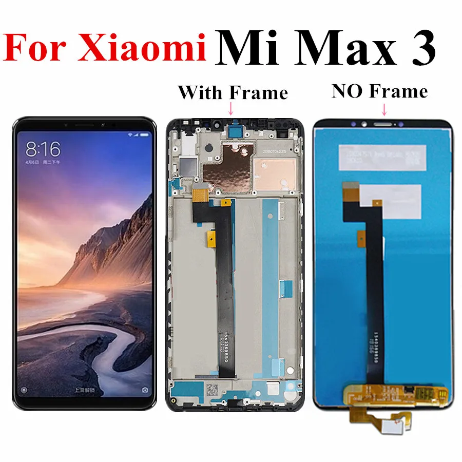 

6.9" For Xiaomi Max 3 MI Max 3 Max3 M1804E4A LCD Display Touch Panel Screen Digitizer Assembly with frame Lcd Display