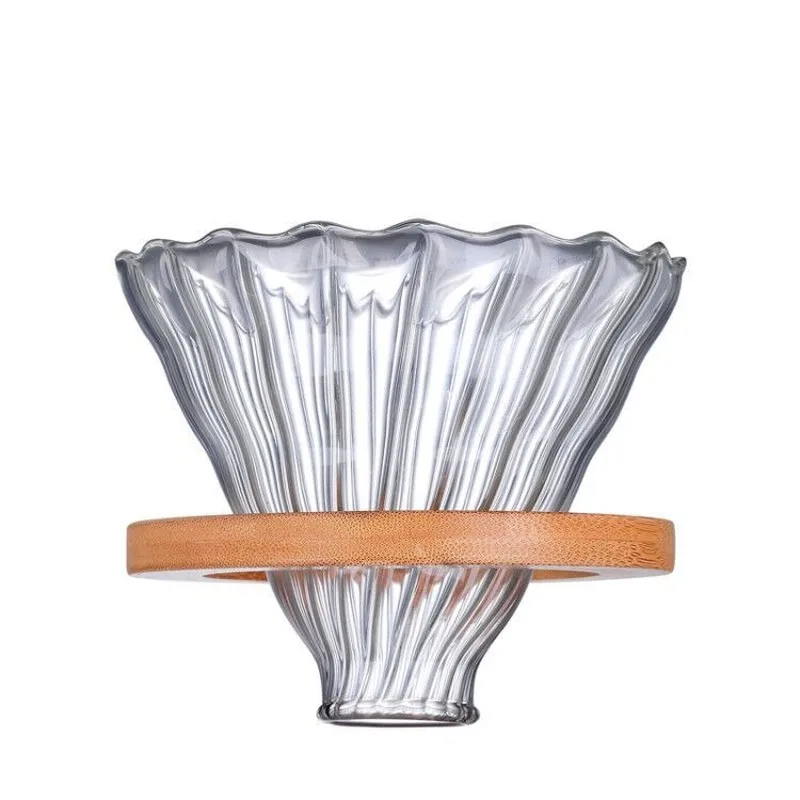 

Coffee Dripper and Pot Set Wooden Brackets Glass 700ML/500ML/350ML Japness Style V60 Glass Coffee Filter Reusable Coffee Filters