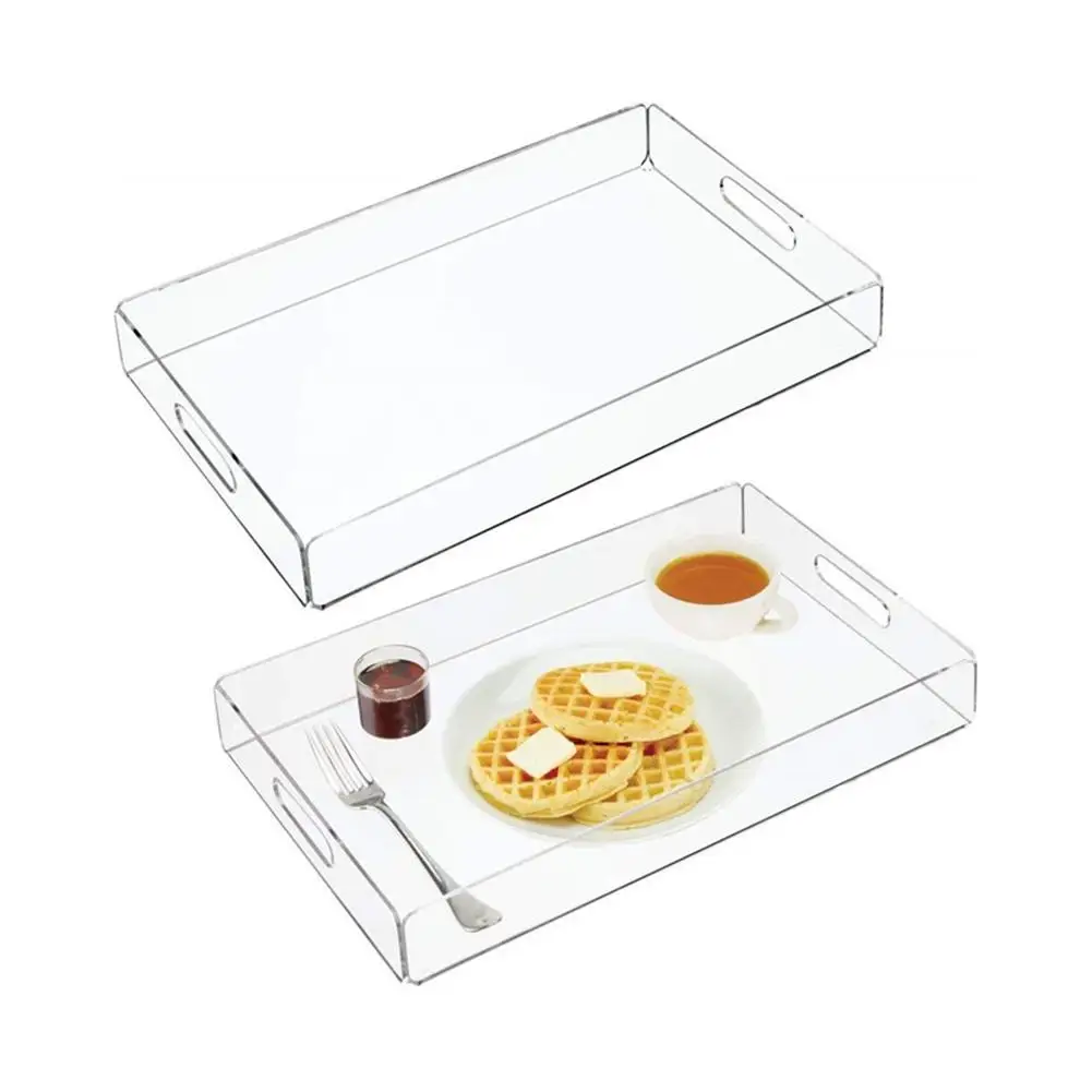 Акриловый поднос для чая и кофейного столика завтрака прозрачный акриловый с