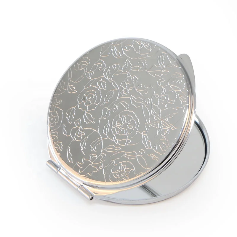 Пустое Сублимационное металлическое рекламное косметическое карманное зеркало