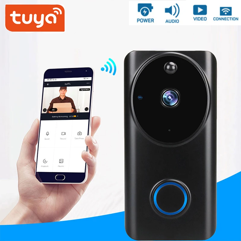 Tuya 1080P Wifi видео умный дверной звонок поддержка amazon Alexa Google Home IP54 Домашний