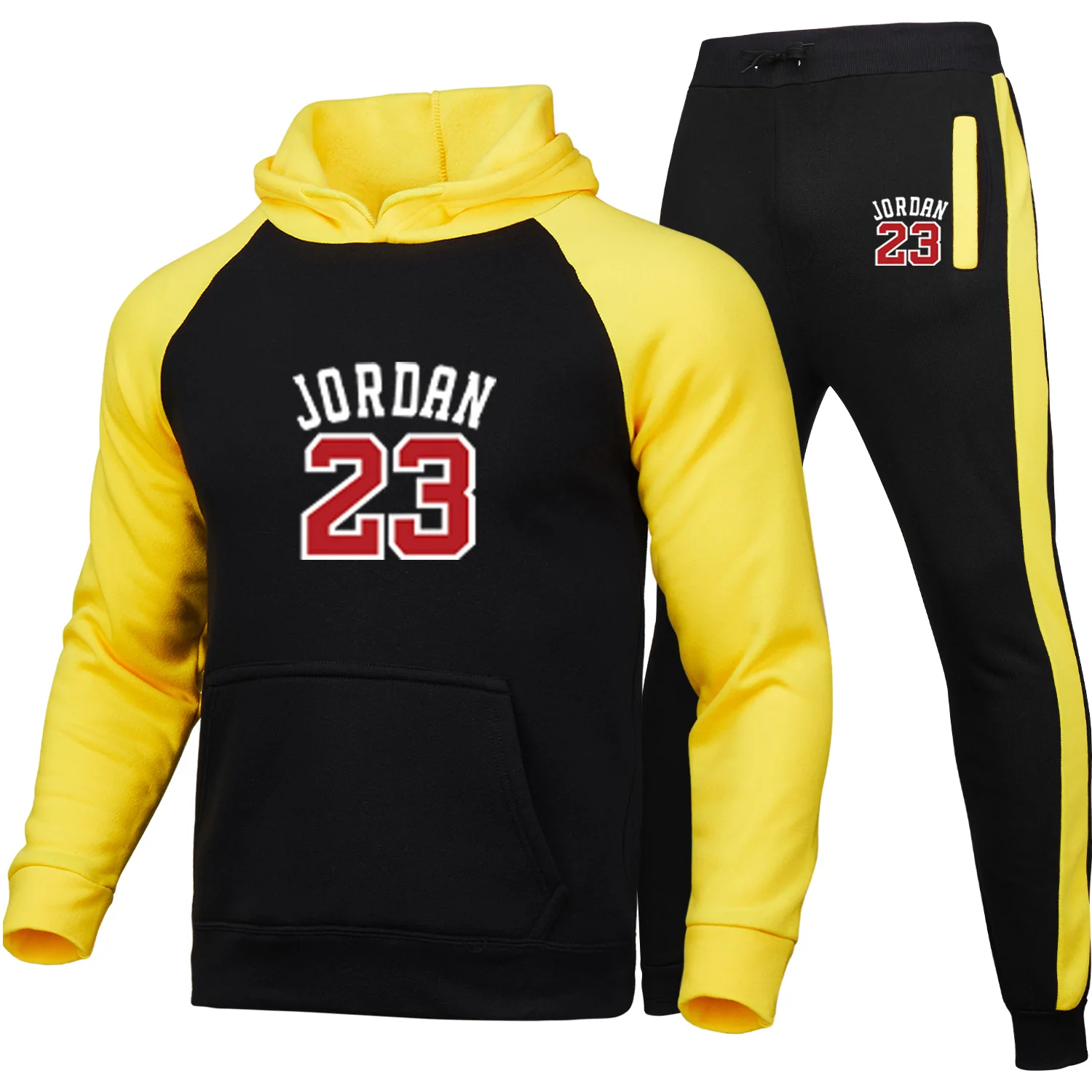 

New Tracksuit Men sets Print Hooded Sweatshirts set Fleece Hoodies Sportswear Set Sweatpants Hoodies Men's 2 piece set